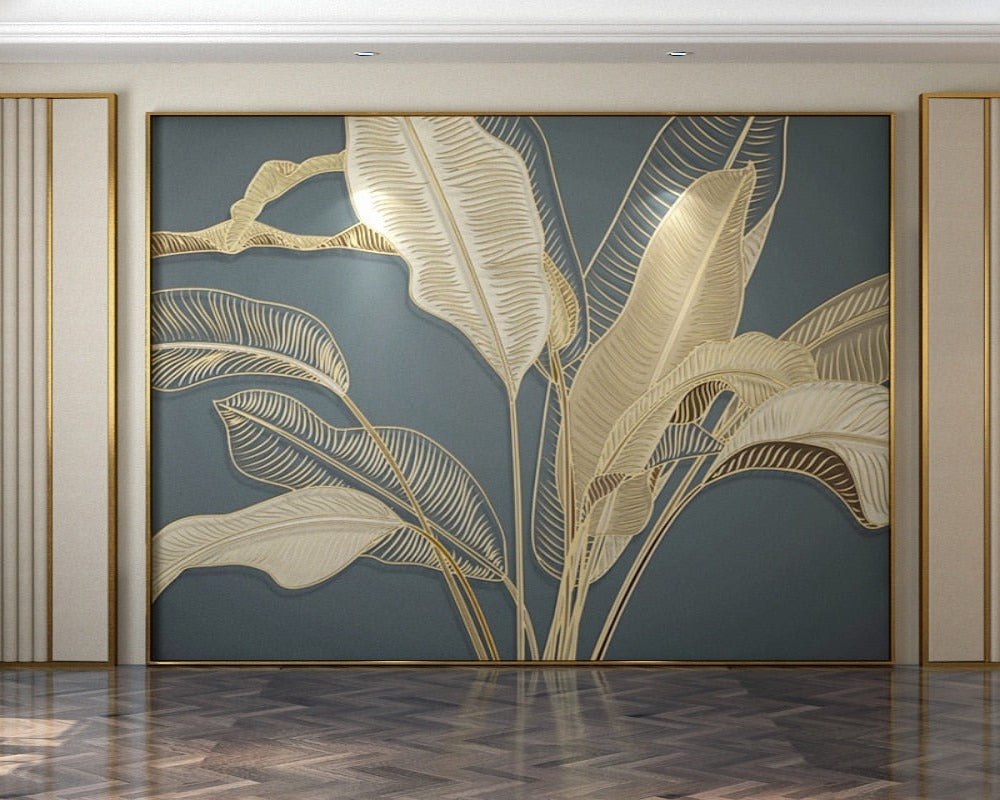 Unique 3D Wallpaper Large Banana Leaf